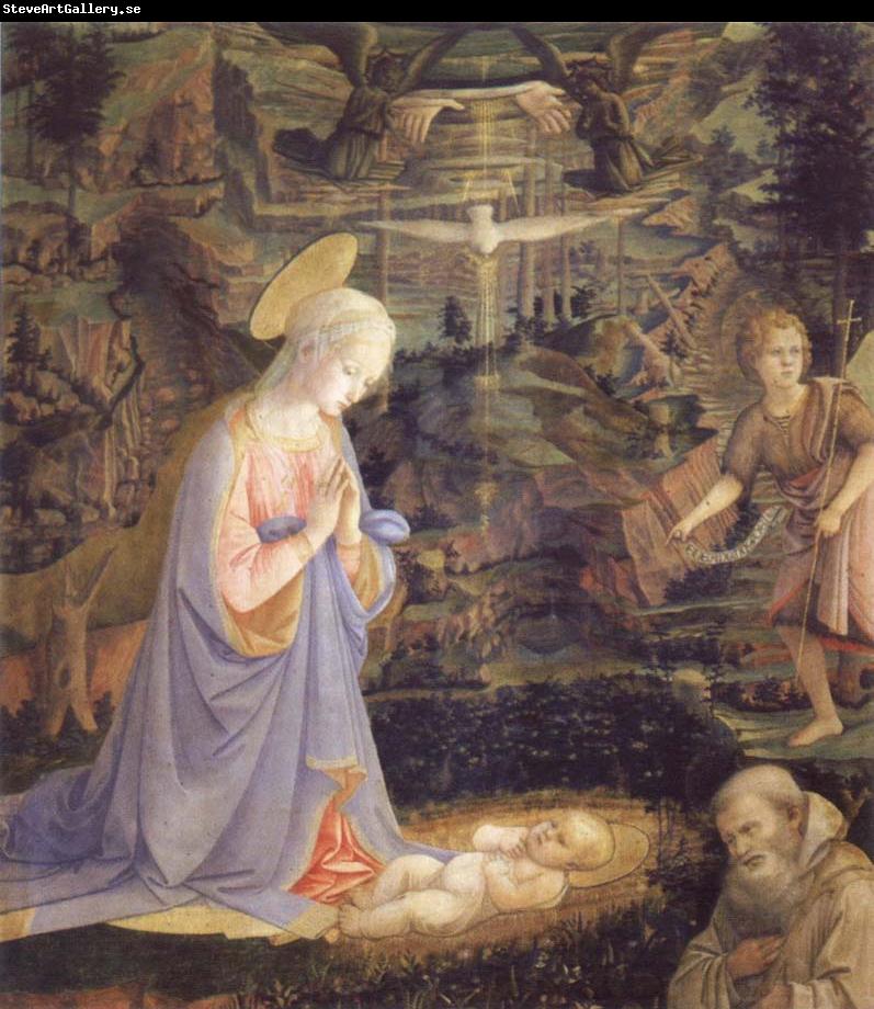 Fra Filippo Lippi Adoration of Child with St.Bernard